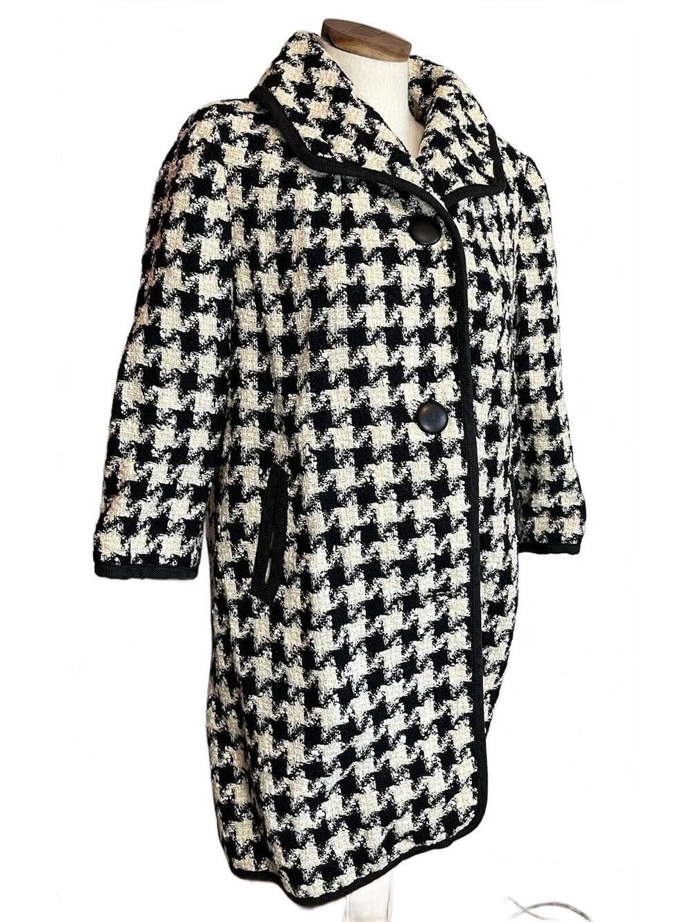 Vintage Betty Rose Made In USA Houndstooth Chic Classic Union S Single Breasted